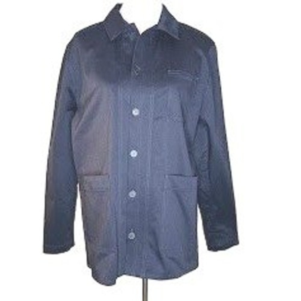 Longchamp‎ Mens Navy Cotton Poplin Pocketed Shirt 2024 Ready to Wear Size Large